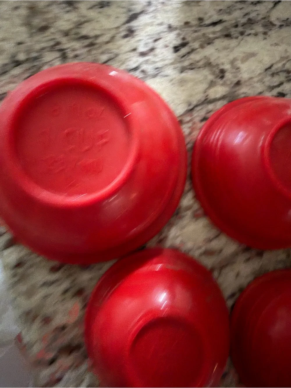 Le Creuset silicone Prep Bowls, set of 4 in Cerise red